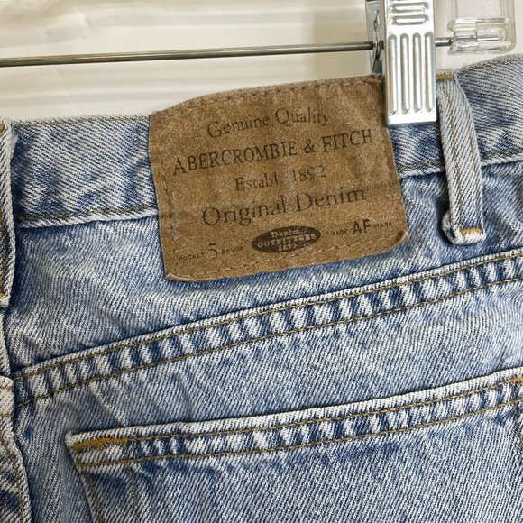 Vintage Abercrombie & Fitch Shorts Womens 10 High Rise Light Wash Denim Cotton - Picture 6 of 8